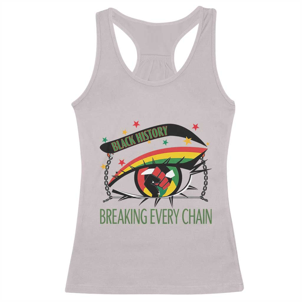 Breaking Every Chain Racerback Tank Top Black History Month Freedom Gift TS12 Ice Gray Print Your Wear