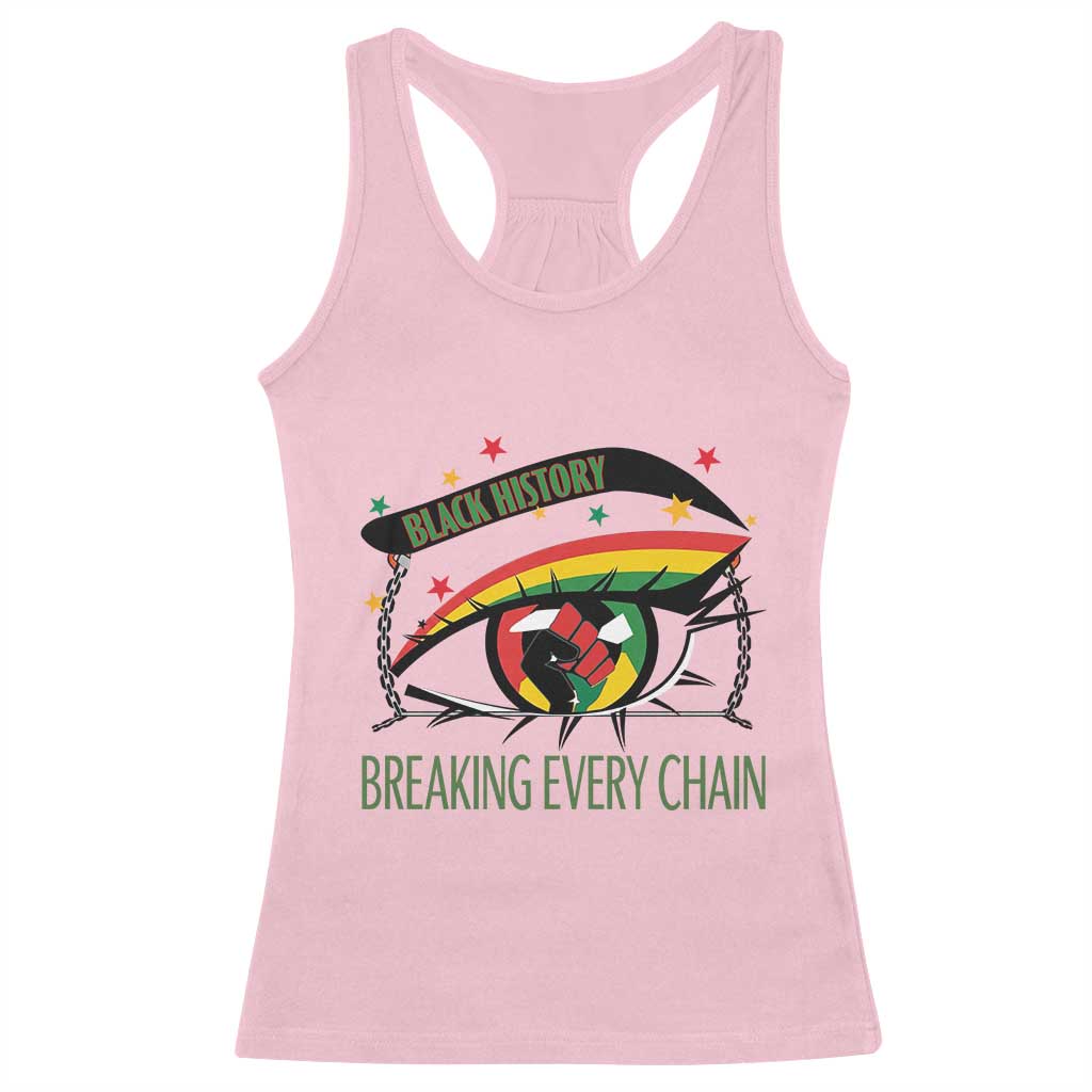 Breaking Every Chain Racerback Tank Top Black History Month Freedom Gift TS12 Light Pink Print Your Wear