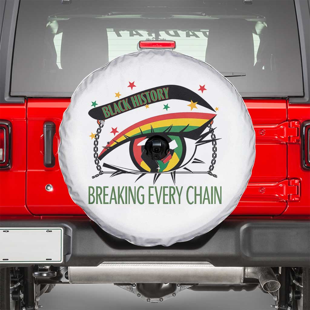 Breaking Every Chain Spare Tire Cover Black History Month Freedom Gift TS12 White Print Your Wear