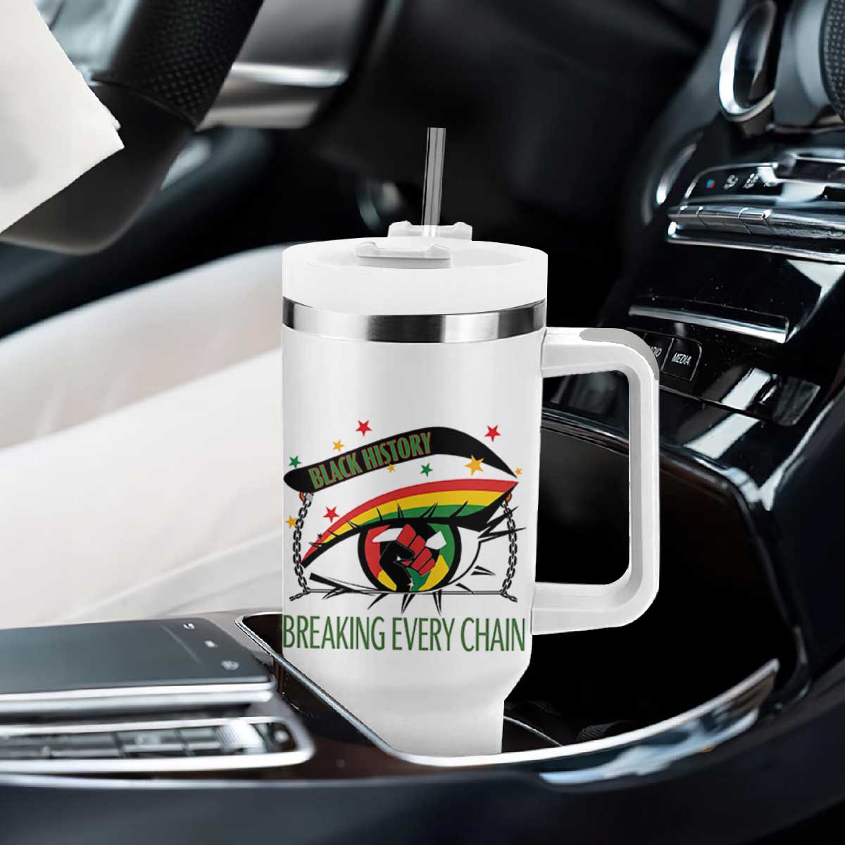 Breaking Every Chain Tumbler With Handle Black History Month Freedom Gift TS12 Print Your Wear
