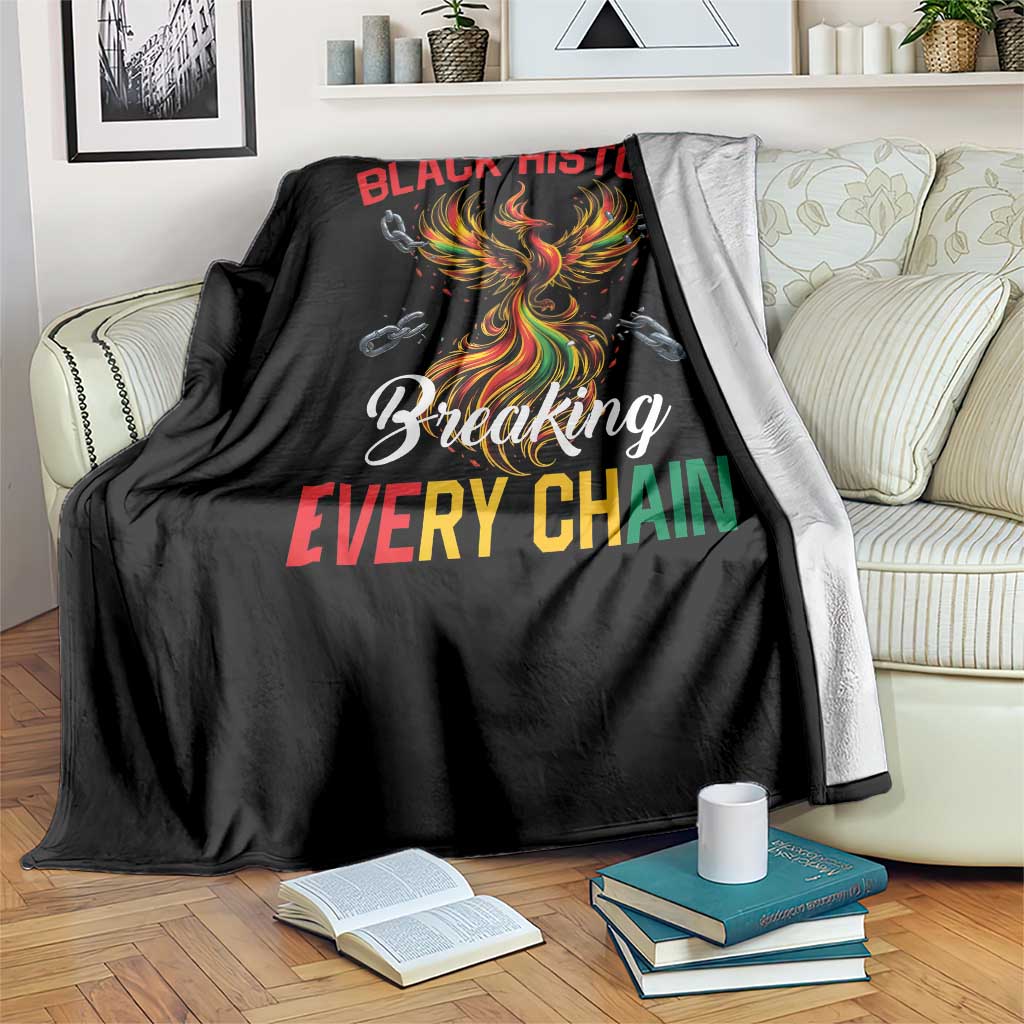 Phoenix Rising Breaking Every Chain Throw Blanket Black History Month Freedom Gift TS12 Print Your Wear