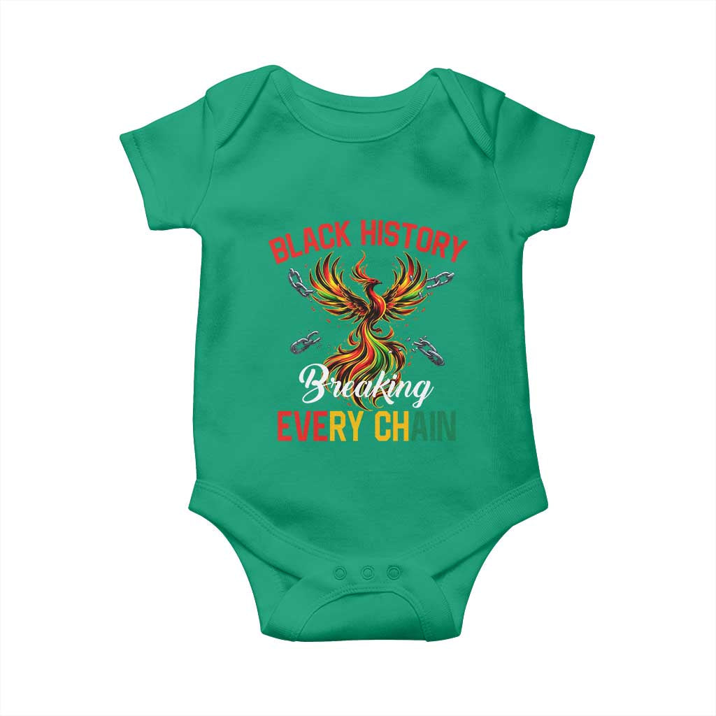 Phoenix Rising Breaking Every Chain Baby Onesie Black History Month Freedom Gift TS12 Irish Green Print Your Wear