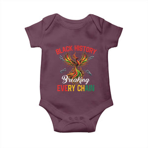 Phoenix Rising Breaking Every Chain Baby Onesie Black History Month Freedom Gift TS12 Maroon Print Your Wear