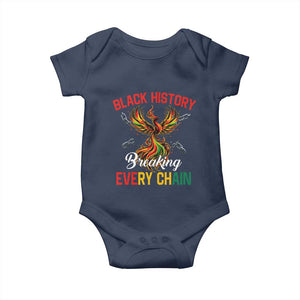 Phoenix Rising Breaking Every Chain Baby Onesie Black History Month Freedom Gift TS12 Navy Print Your Wear