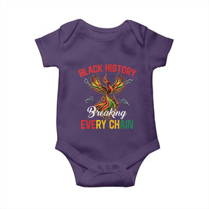 Phoenix Rising Breaking Every Chain Baby Onesie Black History Month Freedom Gift TS12 Purple Print Your Wear