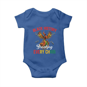 Phoenix Rising Breaking Every Chain Baby Onesie Black History Month Freedom Gift TS12 Royal Blue Print Your Wear
