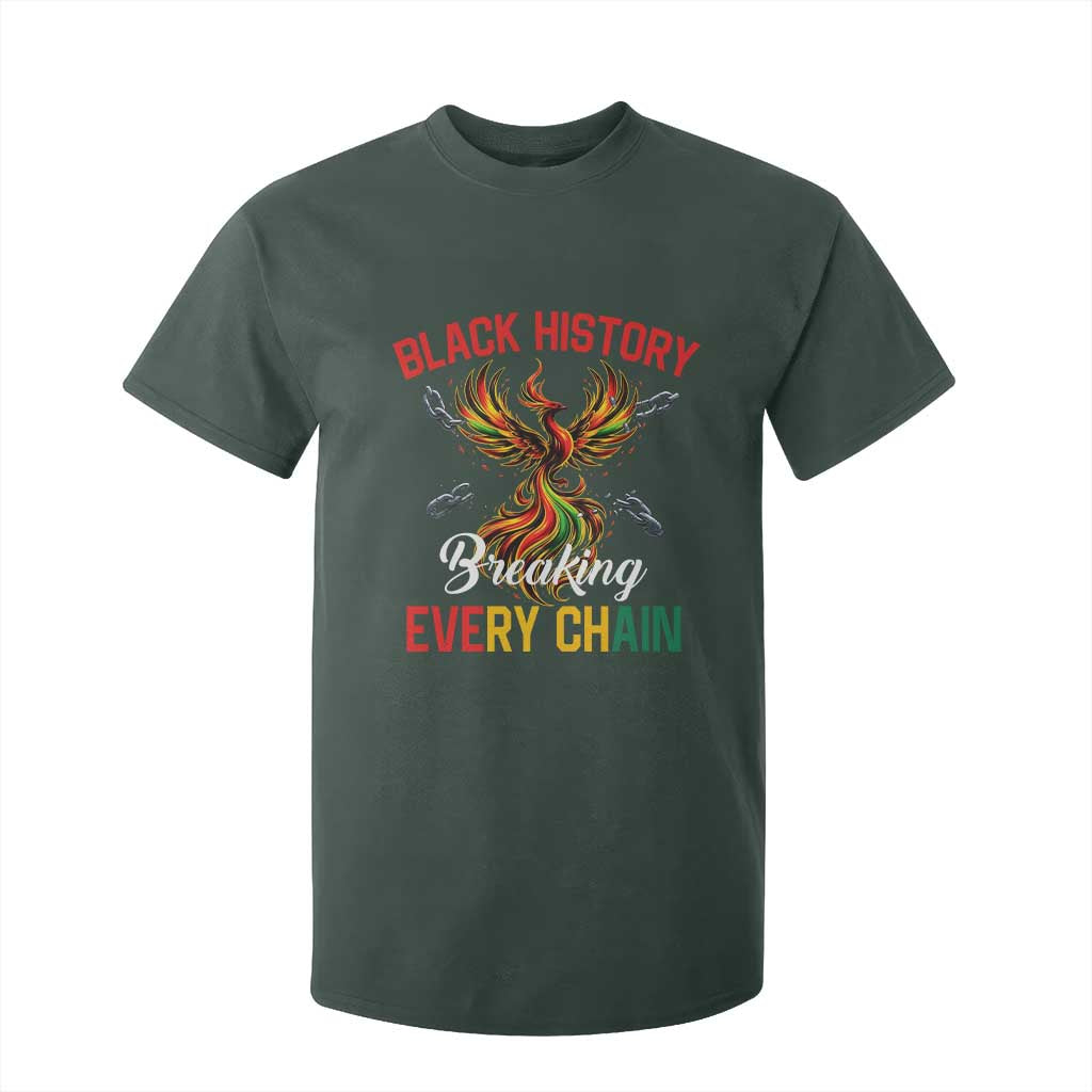 Phoenix Rising Breaking Every Chain T Shirt For Kid Black History Month Freedom Gift TS12 Dark Forest Green Print Your Wear
