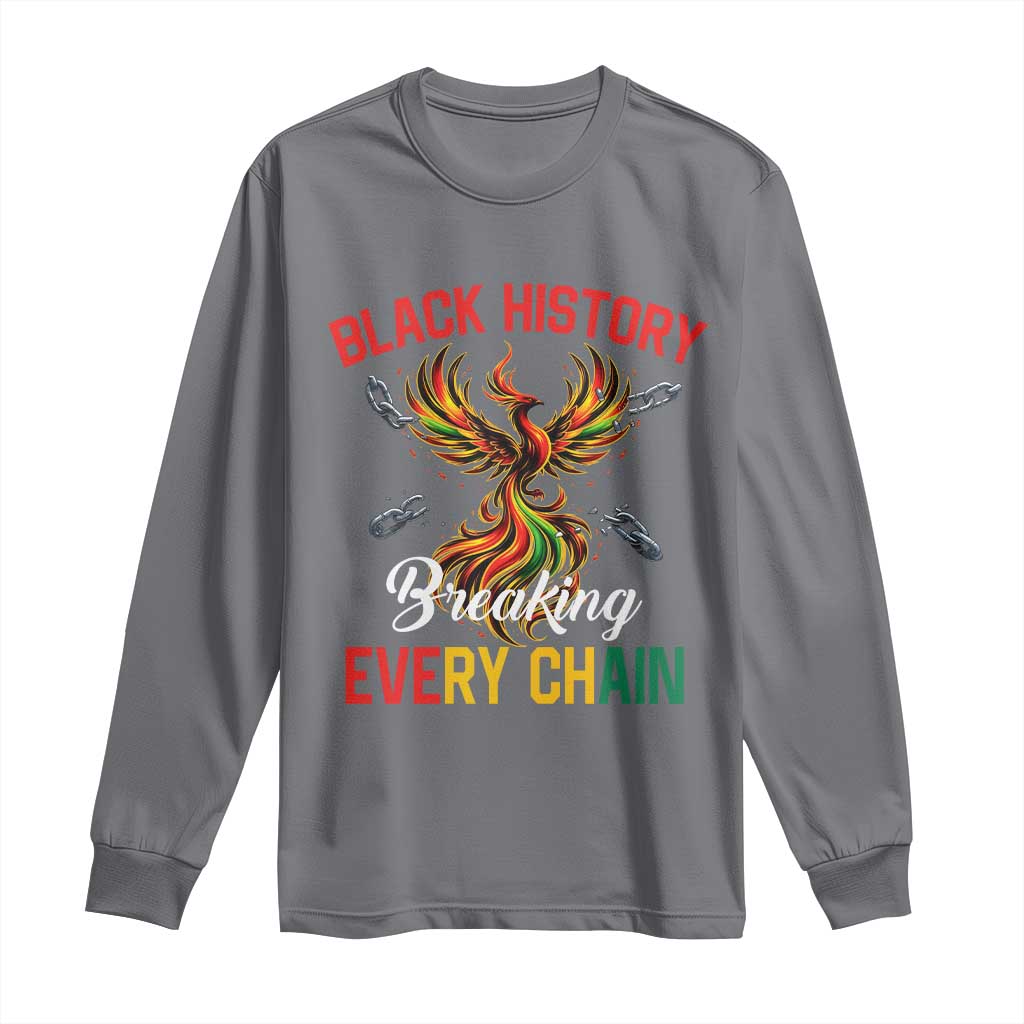 Phoenix Rising Breaking Every Chain Long Sleeve Shirt Black History Month Freedom Gift TS12 Charcoal Print Your Wear