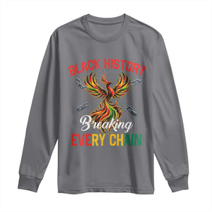 Phoenix Rising Breaking Every Chain Long Sleeve Shirt Black History Month Freedom Gift TS12 Charcoal Print Your Wear