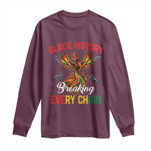 Phoenix Rising Breaking Every Chain Long Sleeve Shirt Black History Month Freedom Gift TS12 Maroon Print Your Wear