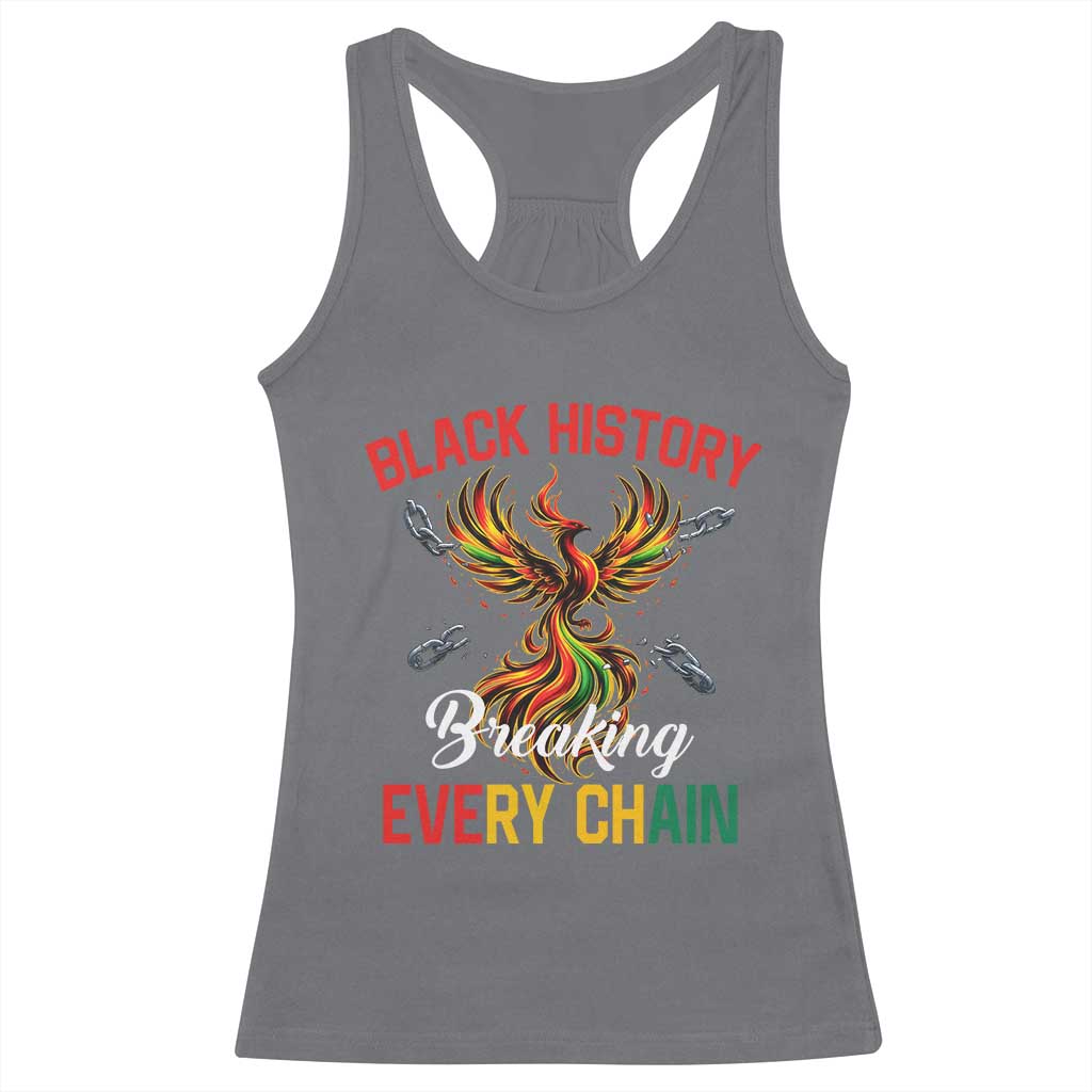 Phoenix Rising Breaking Every Chain Racerback Tank Top Black History Month Freedom Gift TS12 Charcoal Print Your Wear