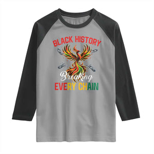 Phoenix Rising Breaking Every Chain Raglan Shirt Black History Month Freedom Gift TS12 Sport Gray Black Print Your Wear