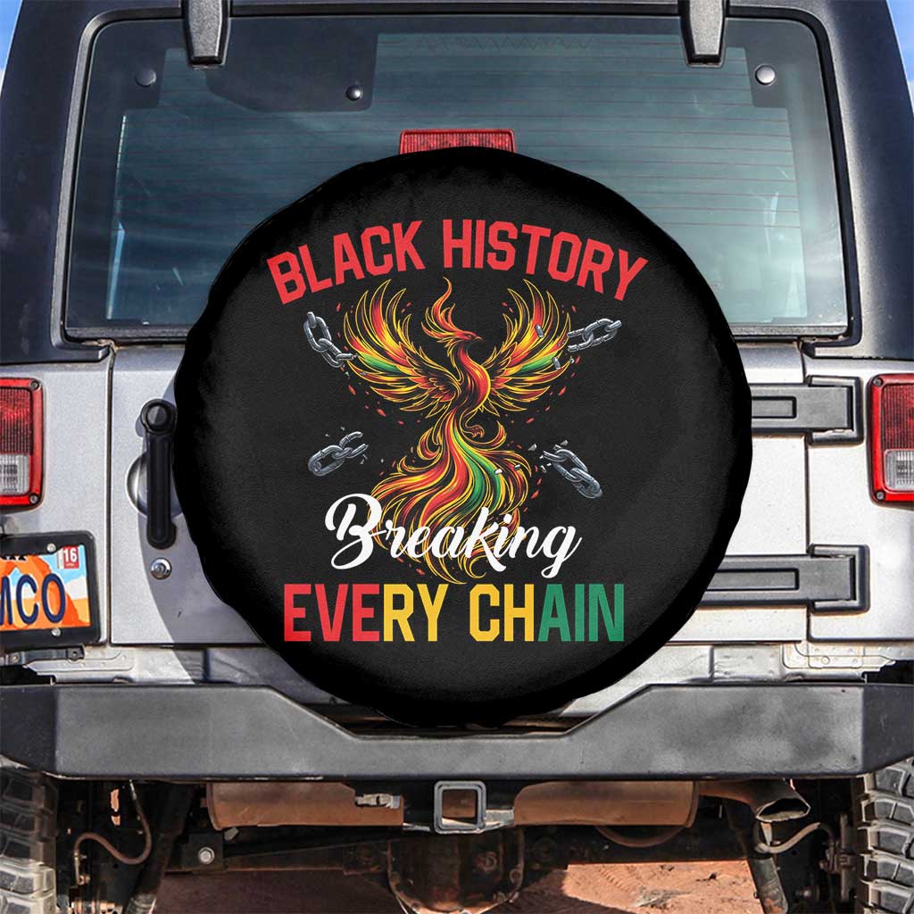 Phoenix Rising Breaking Every Chain Spare Tire Cover Black History Month Freedom Gift TS12 No hole Black Print Your Wear