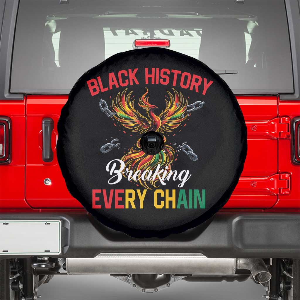Phoenix Rising Breaking Every Chain Spare Tire Cover Black History Month Freedom Gift TS12 Black Print Your Wear