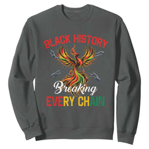 Phoenix Rising Breaking Every Chain Sweatshirt Black History Month Freedom Gift TS12 Dark Heather Print Your Wear