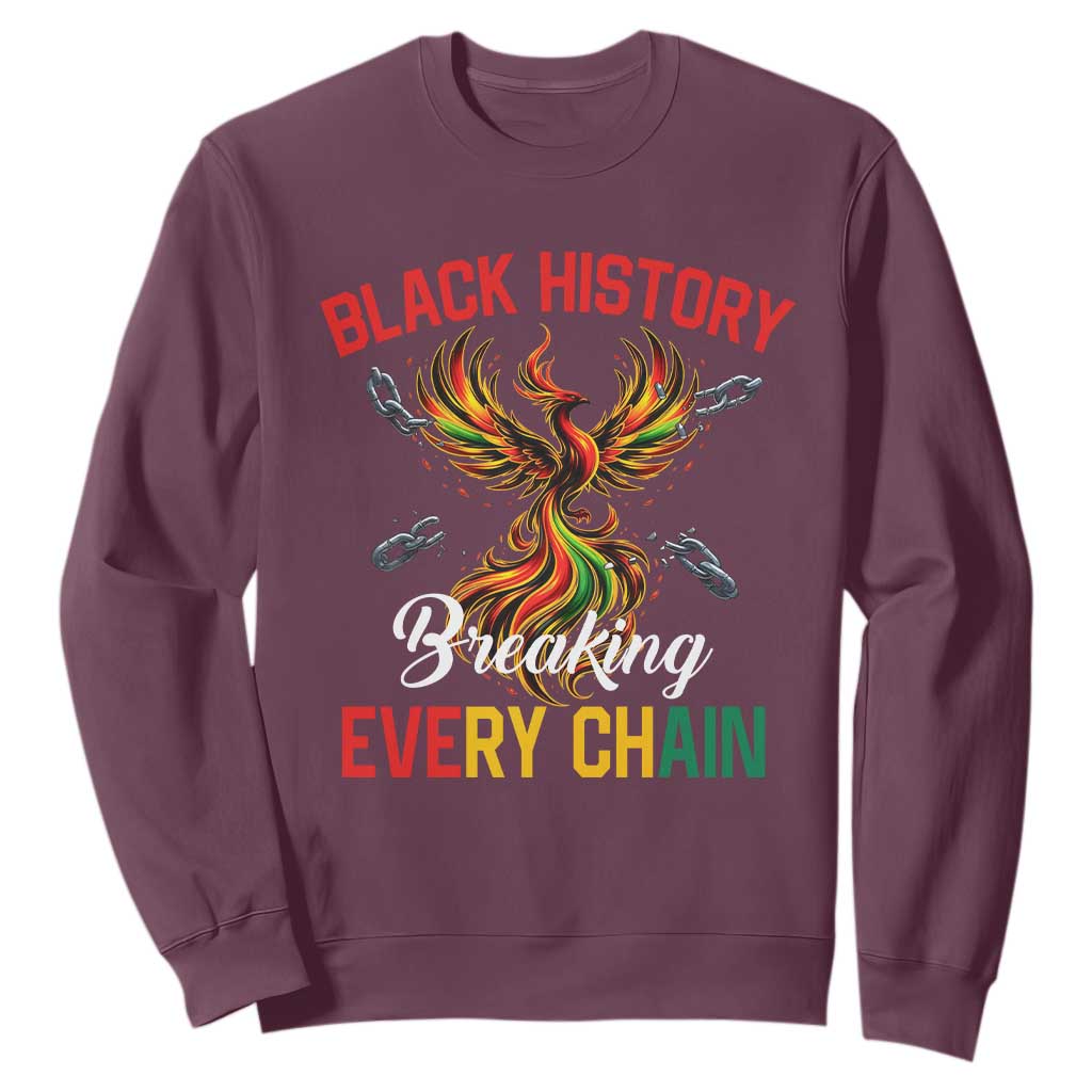 Phoenix Rising Breaking Every Chain Sweatshirt Black History Month Freedom Gift TS12 Maroon Print Your Wear