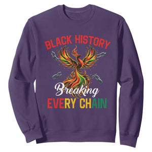 Phoenix Rising Breaking Every Chain Sweatshirt Black History Month Freedom Gift TS12 Purple Print Your Wear