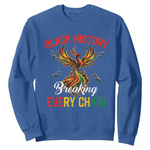 Phoenix Rising Breaking Every Chain Sweatshirt Black History Month Freedom Gift TS12 Royal Blue Print Your Wear