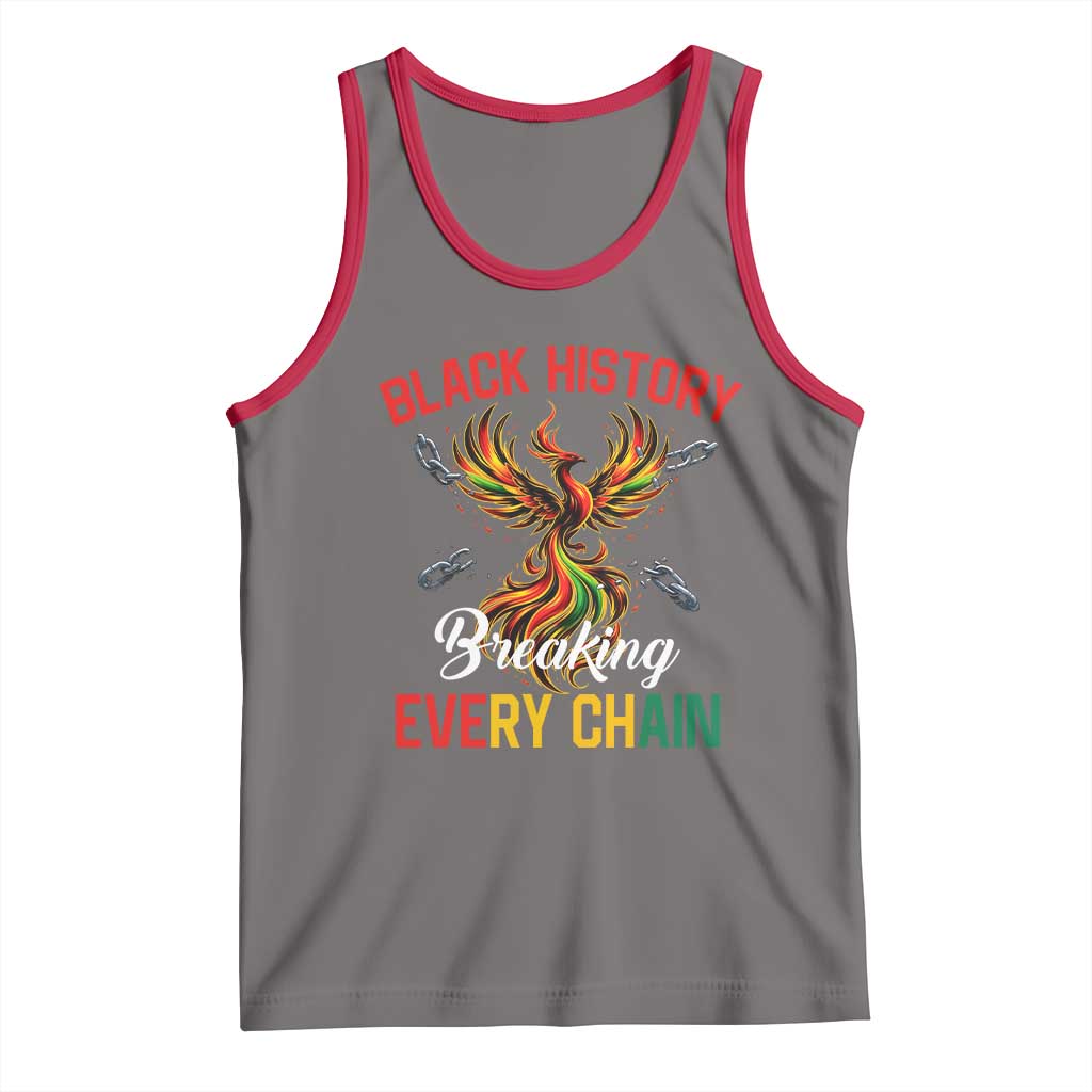 Phoenix Rising Breaking Every Chain Tank Top Black History Month Freedom Gift TS12 Deep Heather Red Print Your Wear