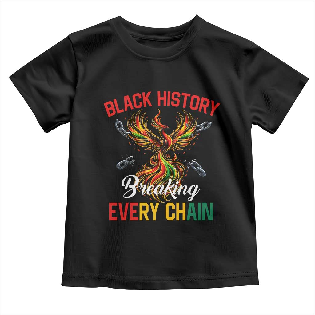 Phoenix Rising Breaking Every Chain Toddler T Shirt Black History Month Freedom Gift TS12 Black Print Your Wear