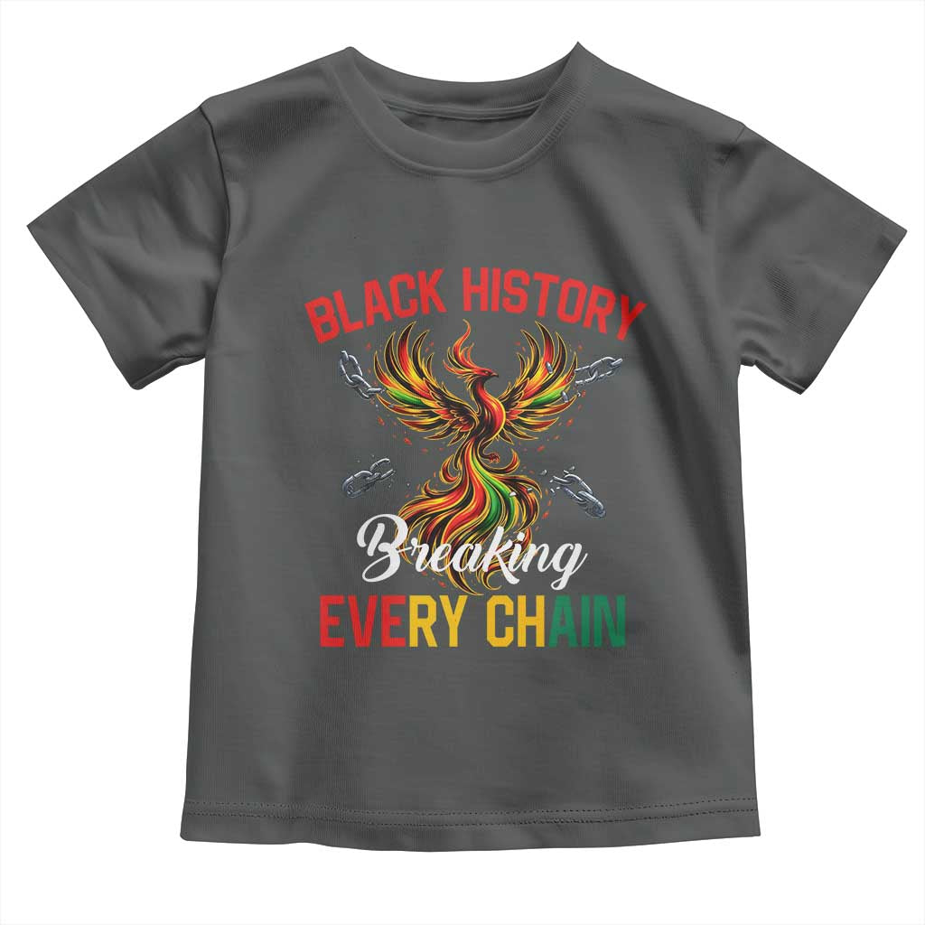 Phoenix Rising Breaking Every Chain Toddler T Shirt Black History Month Freedom Gift TS12 Dark Heather Print Your Wear