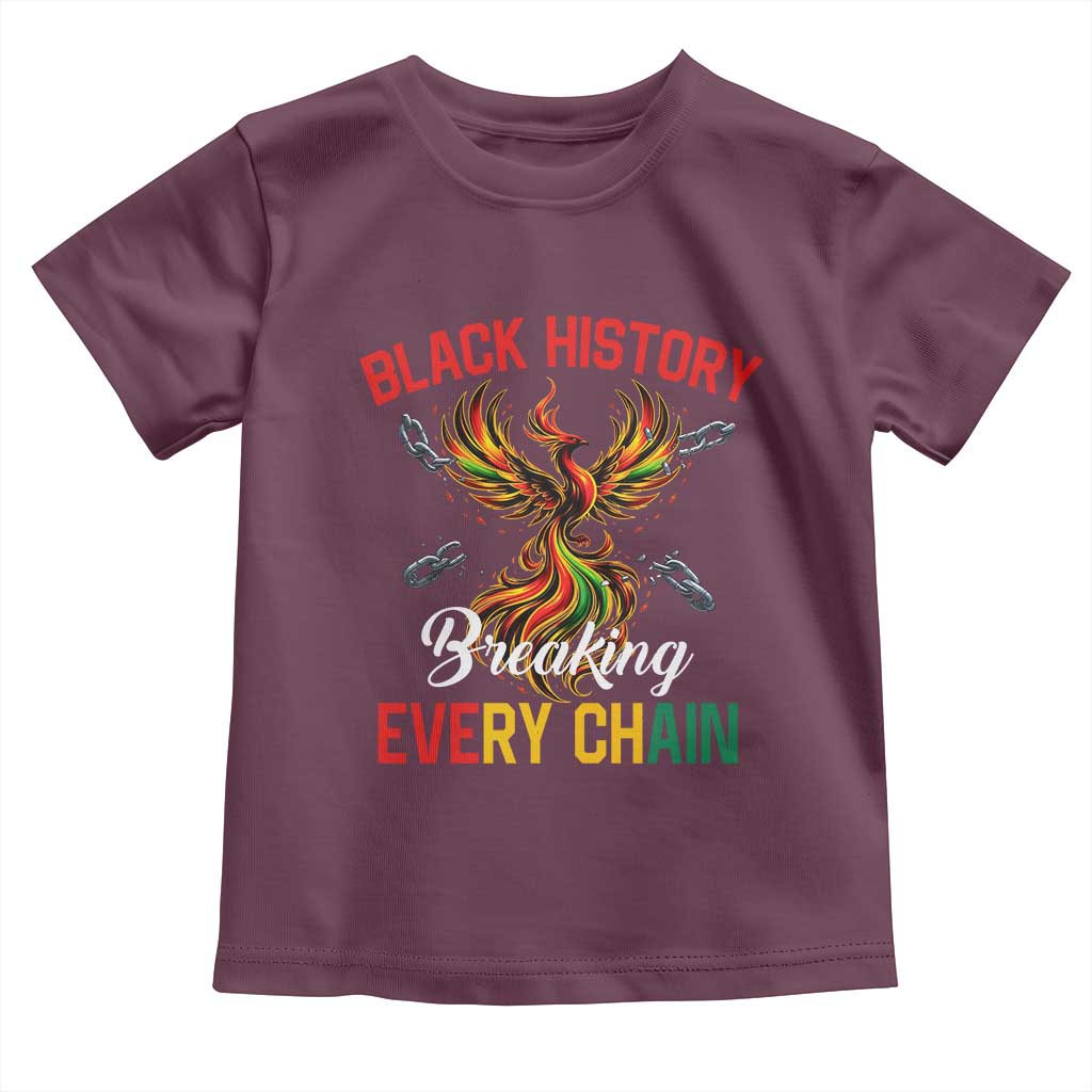 Phoenix Rising Breaking Every Chain Toddler T Shirt Black History Month Freedom Gift TS12 Maroon Print Your Wear