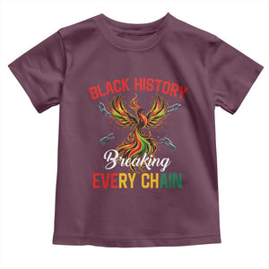Phoenix Rising Breaking Every Chain Toddler T Shirt Black History Month Freedom Gift TS12 Maroon Print Your Wear
