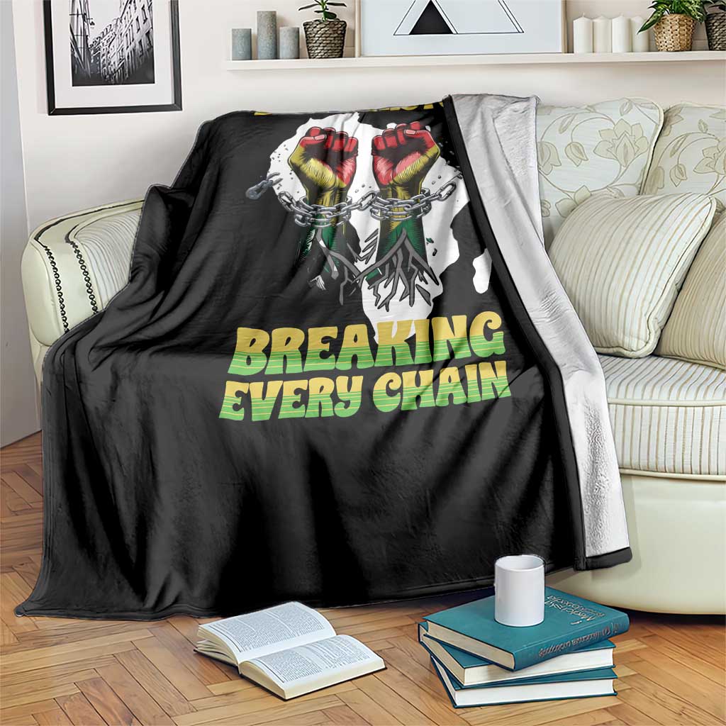 African American Civil Rights Gift Throw Blanket Breaking Every Chain TS12 Print Your Wear