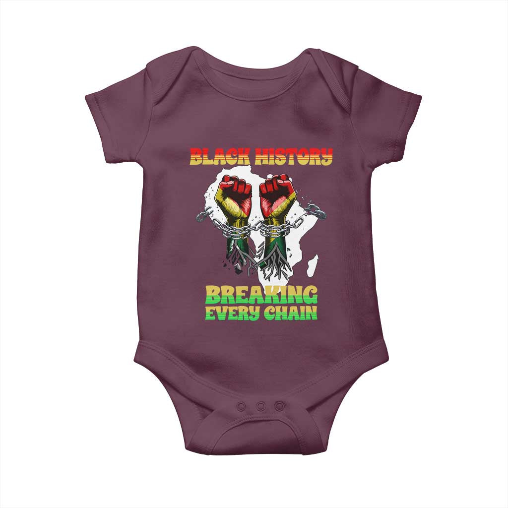 African American Civil Rights Gift Baby Onesie Breaking Every Chain TS12 Maroon Print Your Wear