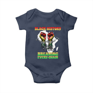 African American Civil Rights Gift Baby Onesie Breaking Every Chain TS12 Navy Print Your Wear