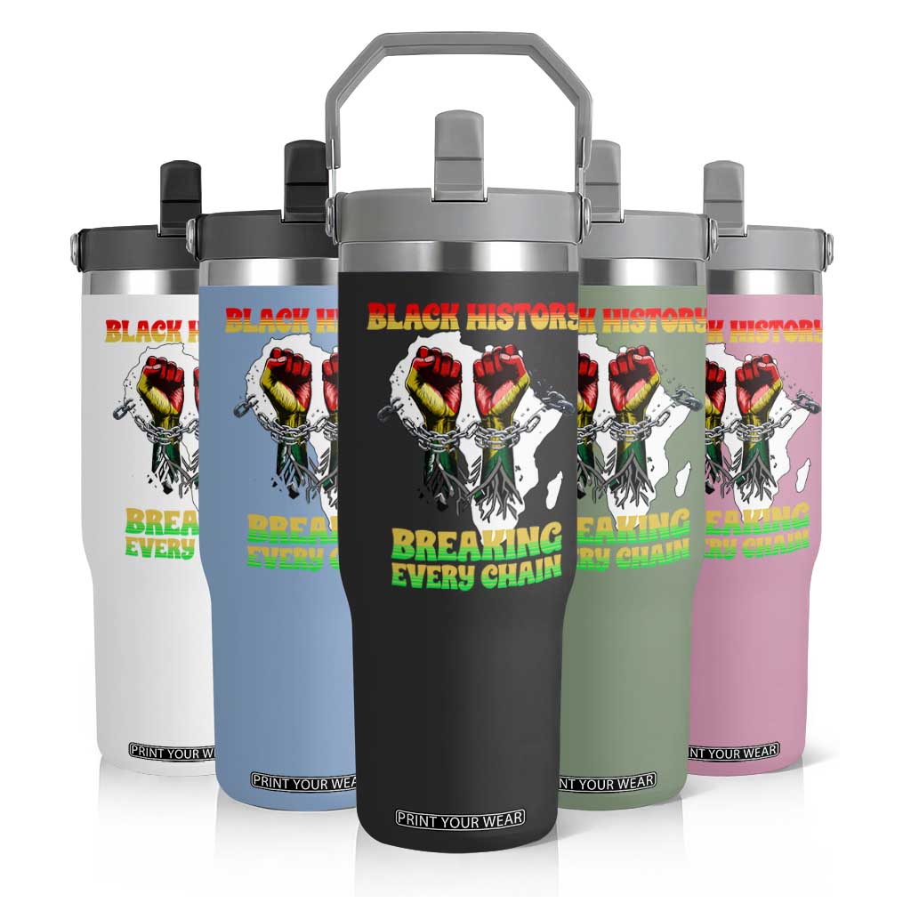 African American Civil Rights Gift Flip Straw Tumbler Breaking Every Chain TS12 Print Your Wear