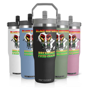 African American Civil Rights Gift Flip Straw Tumbler Breaking Every Chain TS12 Print Your Wear