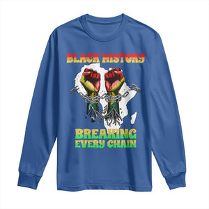 African American Civil Rights Gift Long Sleeve Shirt Breaking Every Chain TS12 Royal Blue Print Your Wear
