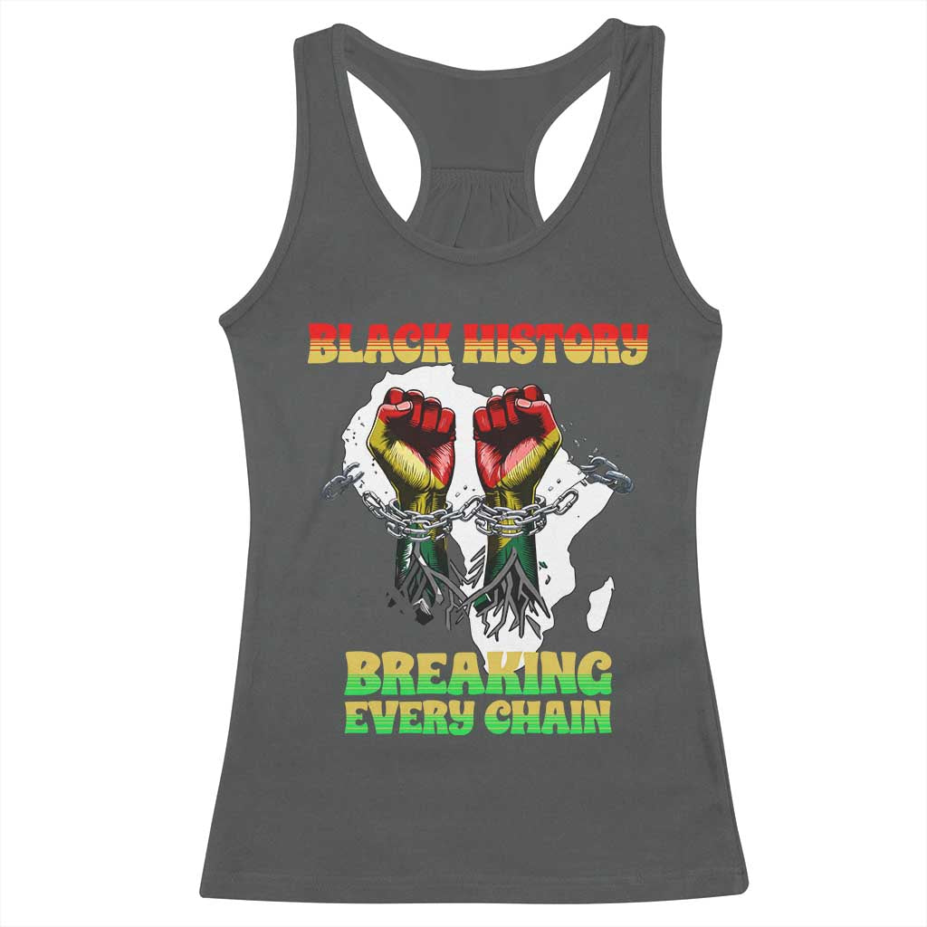 African American Civil Rights Gift Racerback Tank Top Breaking Every Chain TS12 Dark Heather Print Your Wear