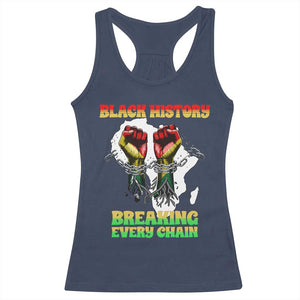 African American Civil Rights Gift Racerback Tank Top Breaking Every Chain TS12 Navy Print Your Wear