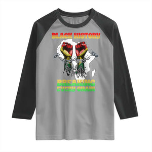 African American Civil Rights Gift Raglan Shirt Breaking Every Chain TS12 Sport Gray Black Print Your Wear