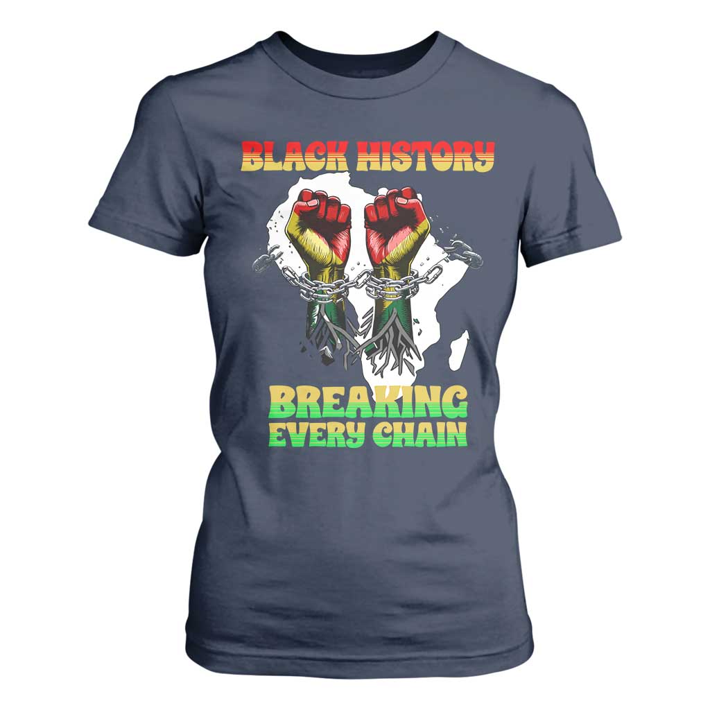 African American Civil Rights Gift T Shirt For Women Breaking Every Chain TS12 Navy Print Your Wear
