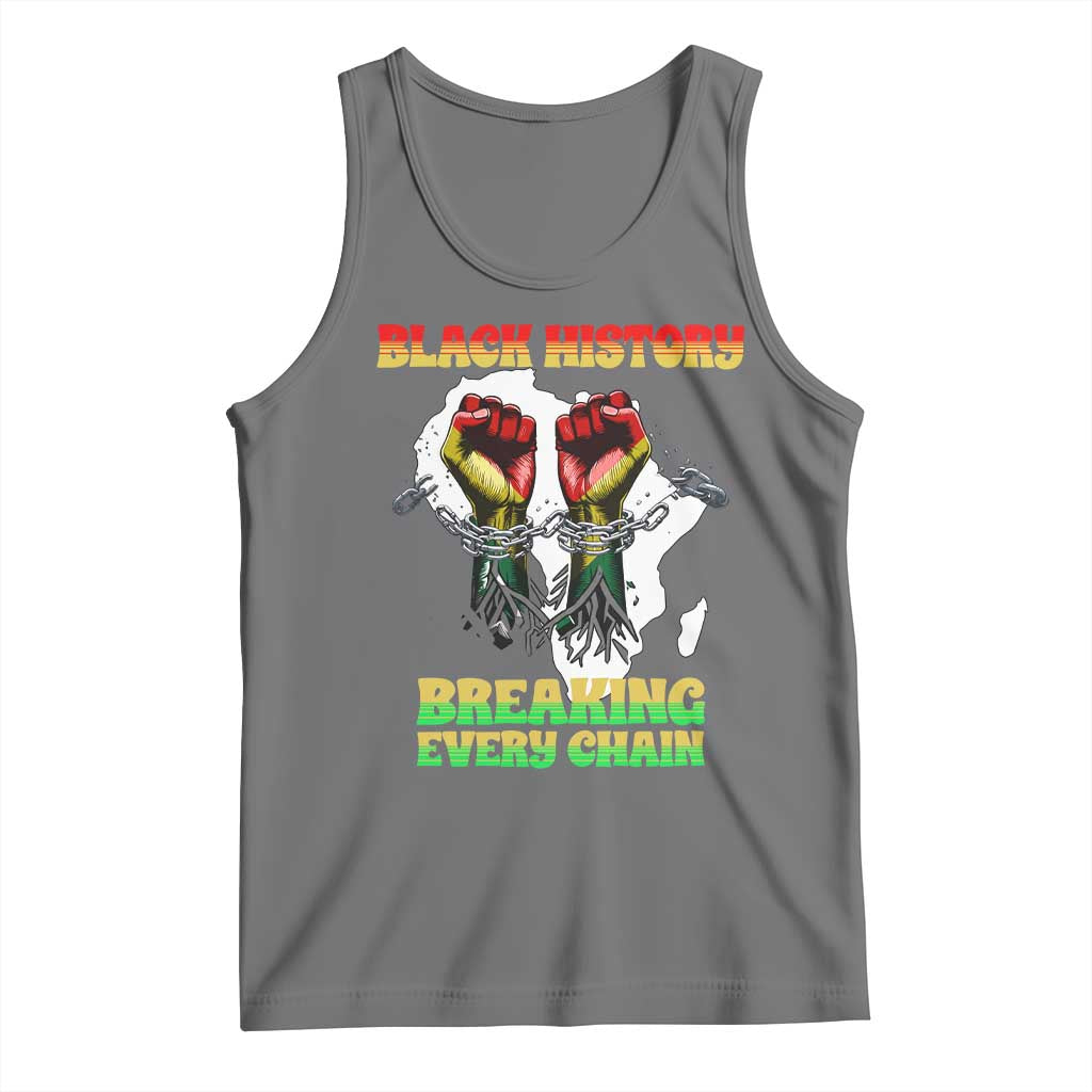 African American Civil Rights Gift Tank Top Breaking Every Chain TS12 Black Heather Print Your Wear