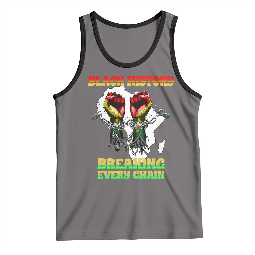 African American Civil Rights Gift Tank Top Breaking Every Chain TS12 Deep Heather Black Print Your Wear
