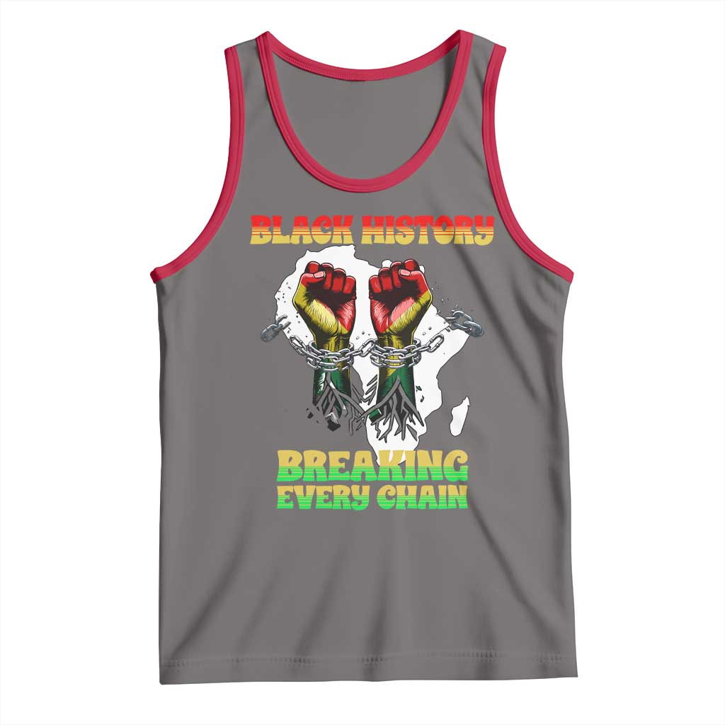 African American Civil Rights Gift Tank Top Breaking Every Chain TS12 Deep Heather Red Print Your Wear