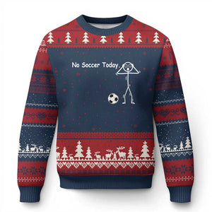 No Soccer Today Ugly Christmas Sweater Funny Sport Lovers Gift TS12 Navy Red Print Your Wear