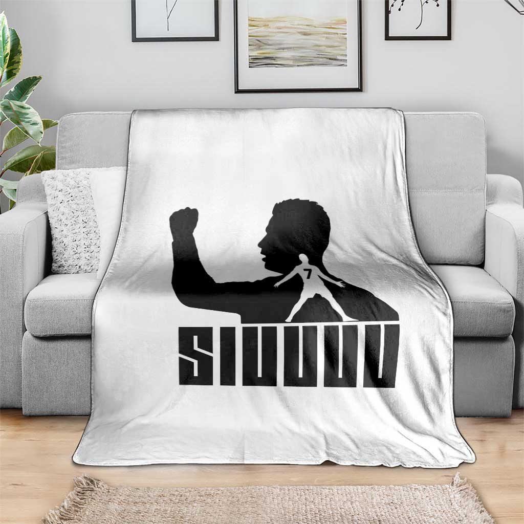 Siuuuu Number Seven Soccer Celebration Throw Blanket Funny Sport Lovers Gift TS12 Print Your Wear