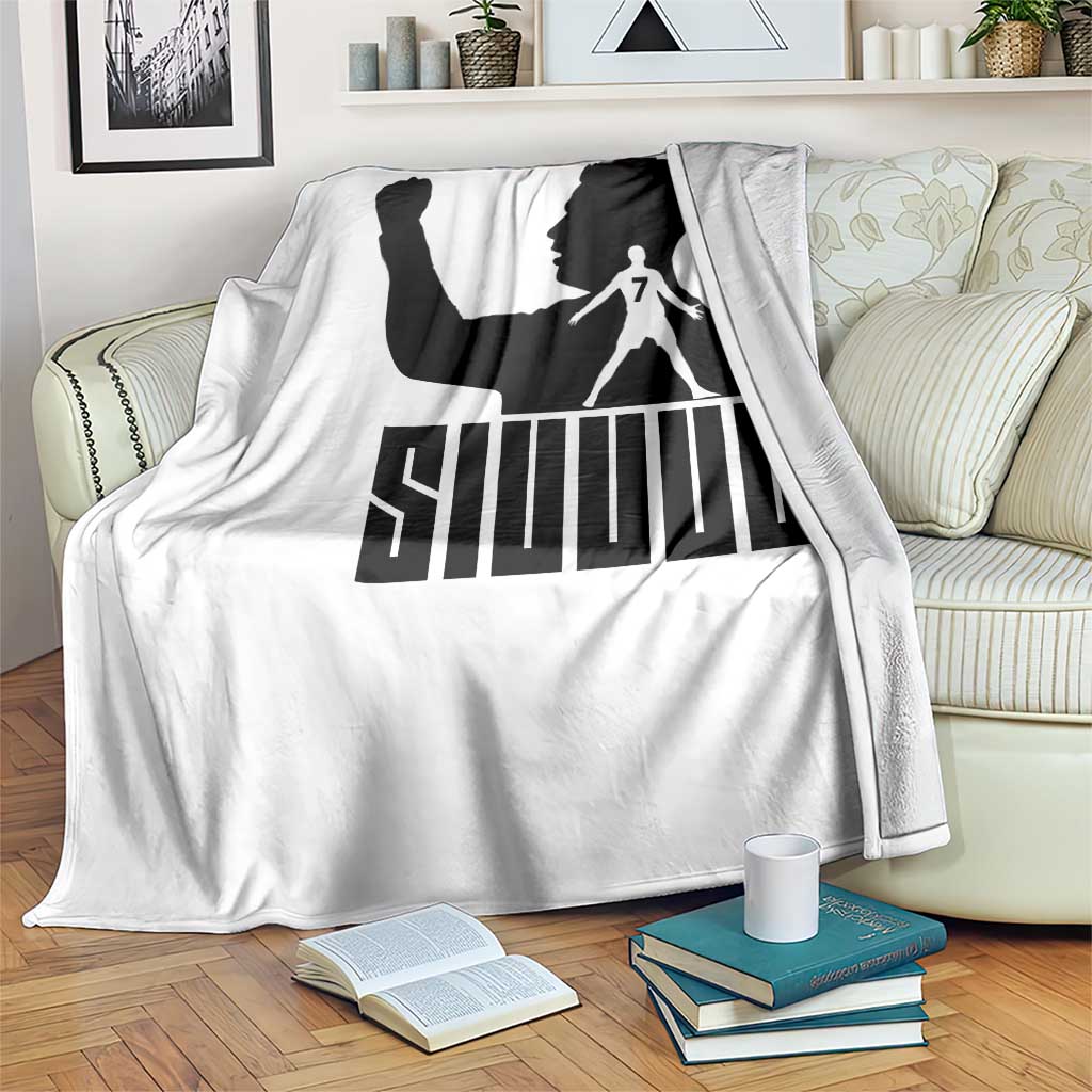 Siuuuu Number Seven Soccer Celebration Throw Blanket Funny Sport Lovers Gift TS12 Print Your Wear