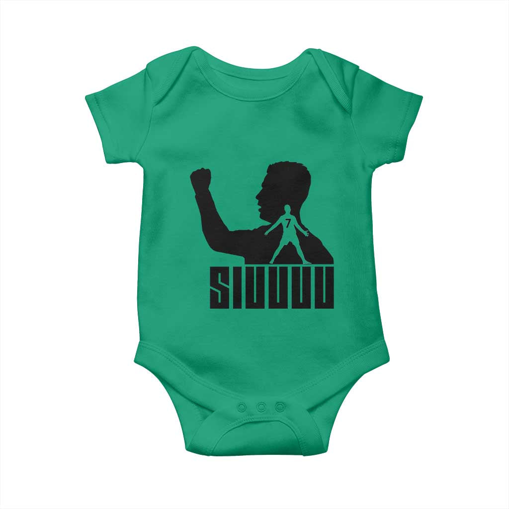 Siuuuu Number Seven Soccer Celebration Baby Onesie Funny Sport Lovers Gift TS12 Irish Green Print Your Wear