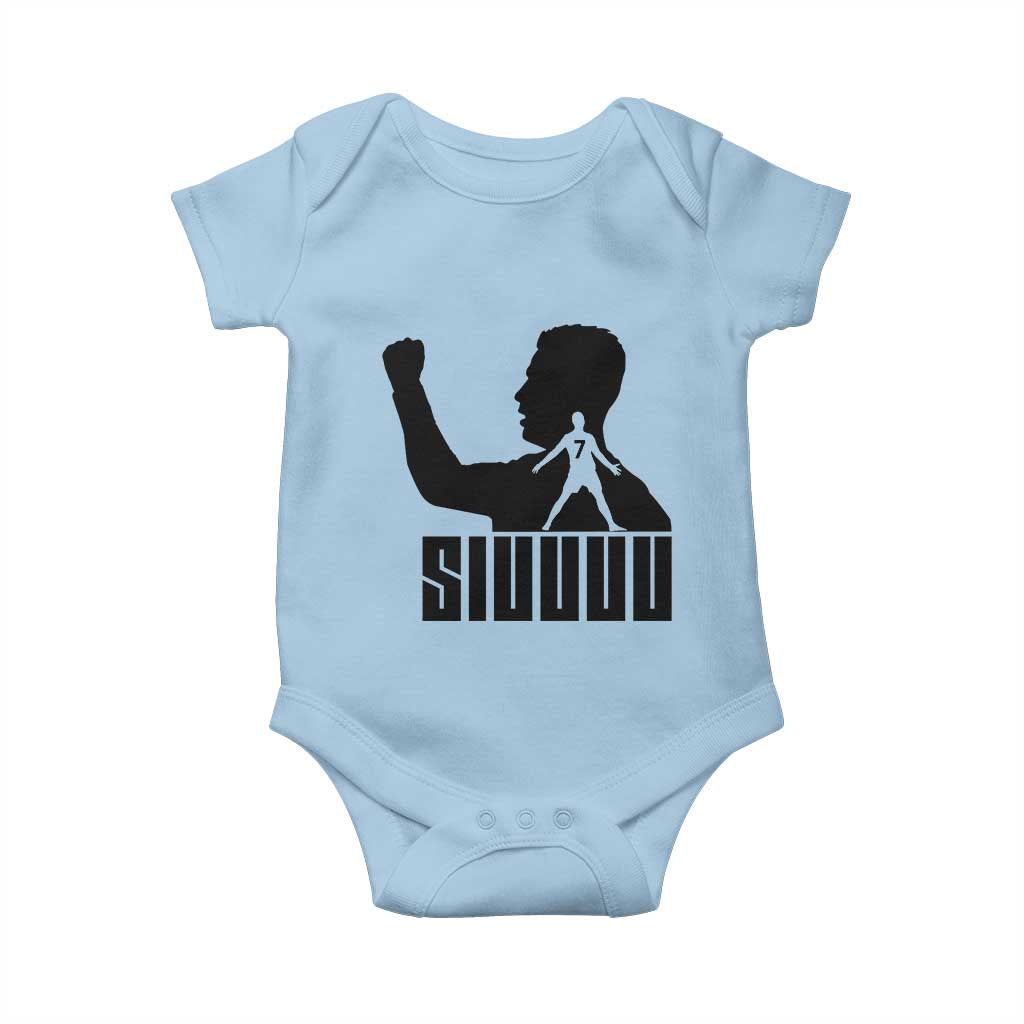 Siuuuu Number Seven Soccer Celebration Baby Onesie Funny Sport Lovers Gift TS12 Light Blue Print Your Wear