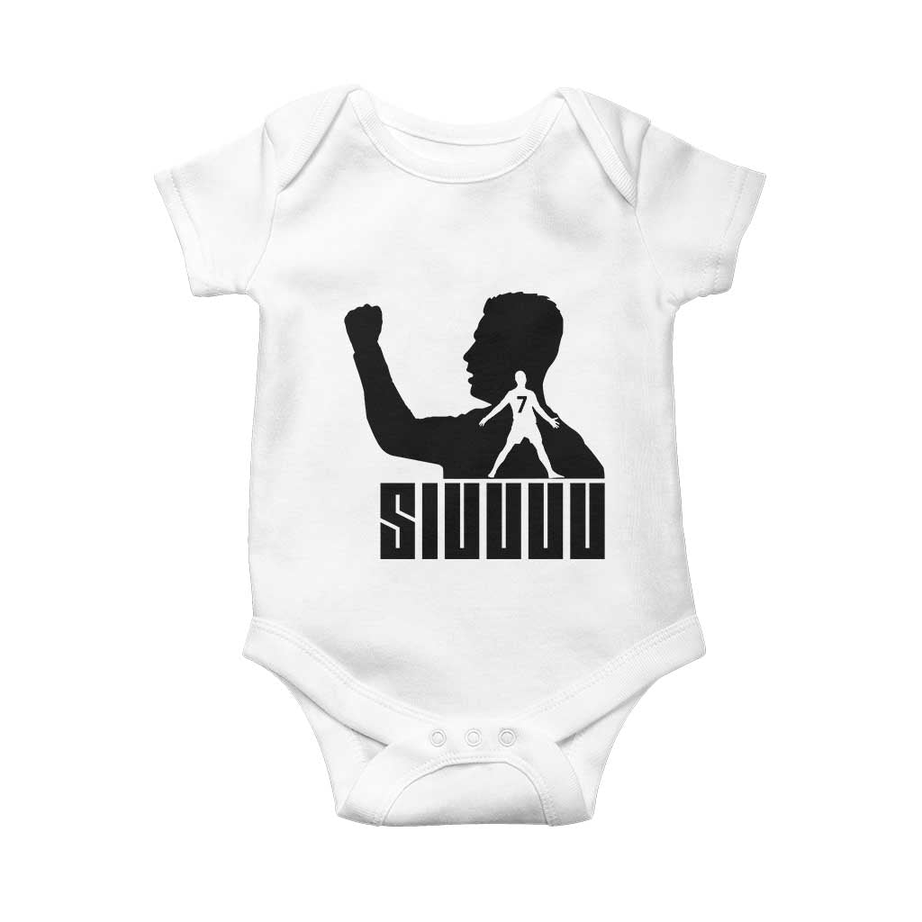 Siuuuu Number Seven Soccer Celebration Baby Onesie Funny Sport Lovers Gift TS12 White Print Your Wear