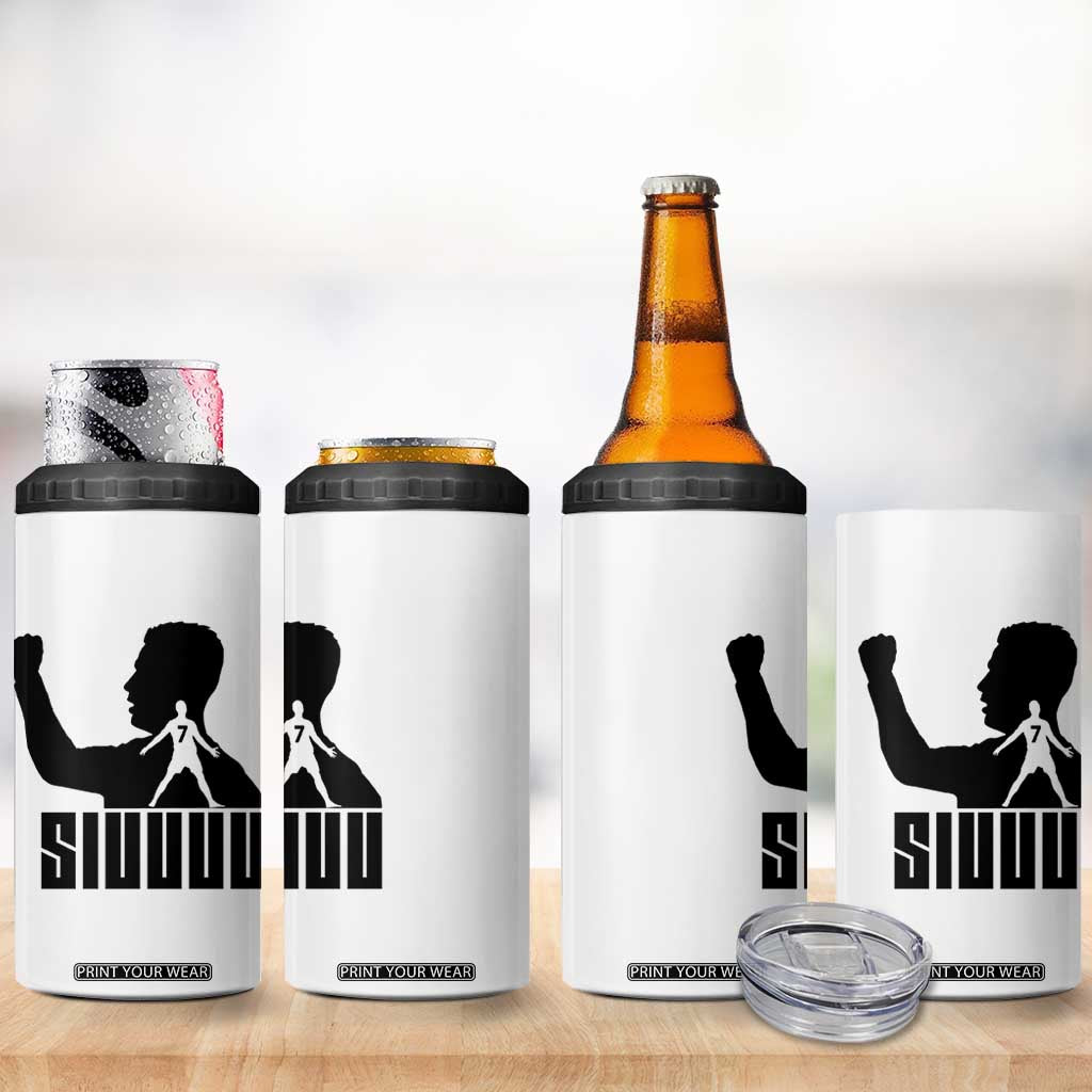 Siuuuu Number Seven Soccer Celebration 4 in 1 Can Cooler Tumbler Funny Sport Lovers Gift TS12 Print Your Wear