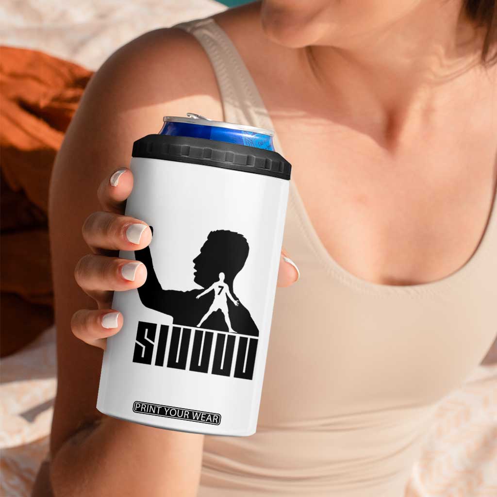 Siuuuu Number Seven Soccer Celebration 4 in 1 Can Cooler Tumbler Funny Sport Lovers Gift TS12 Print Your Wear