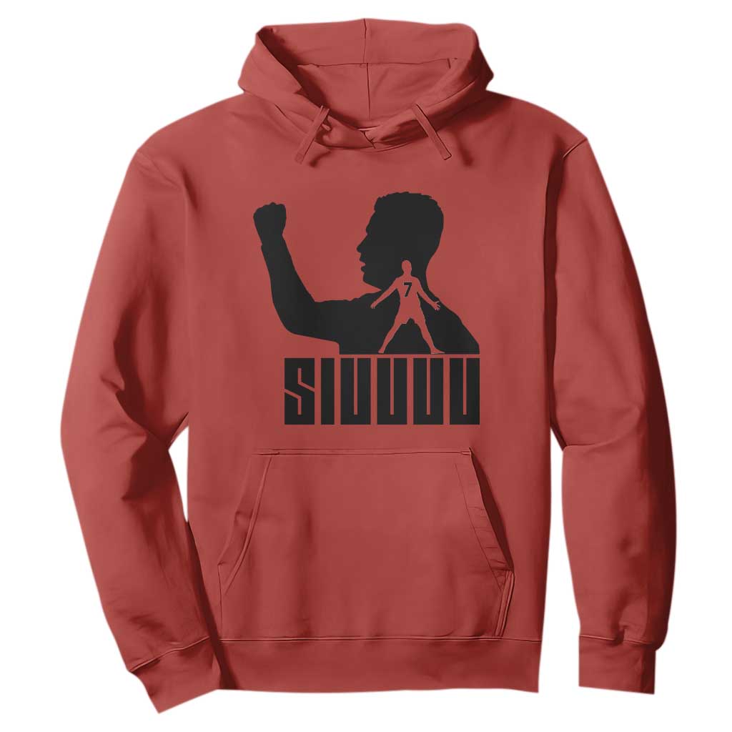 Siuuuu Number Seven Soccer Celebration Hoodie Funny Sport Lovers Gift TS12 Red Print Your Wear