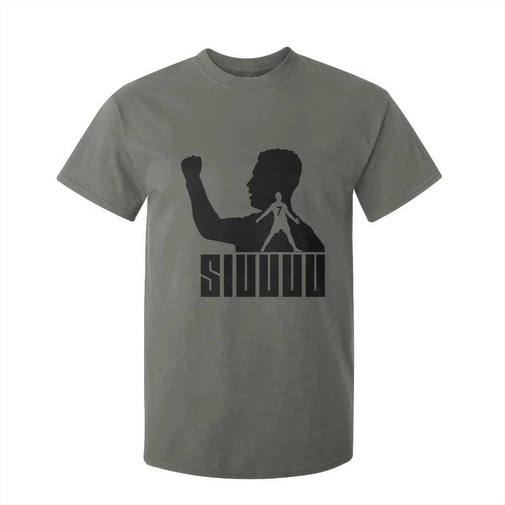 Siuuuu Number Seven Soccer Celebration T Shirt For Kid Funny Sport Lovers Gift TS12 Military Green Print Your Wear
